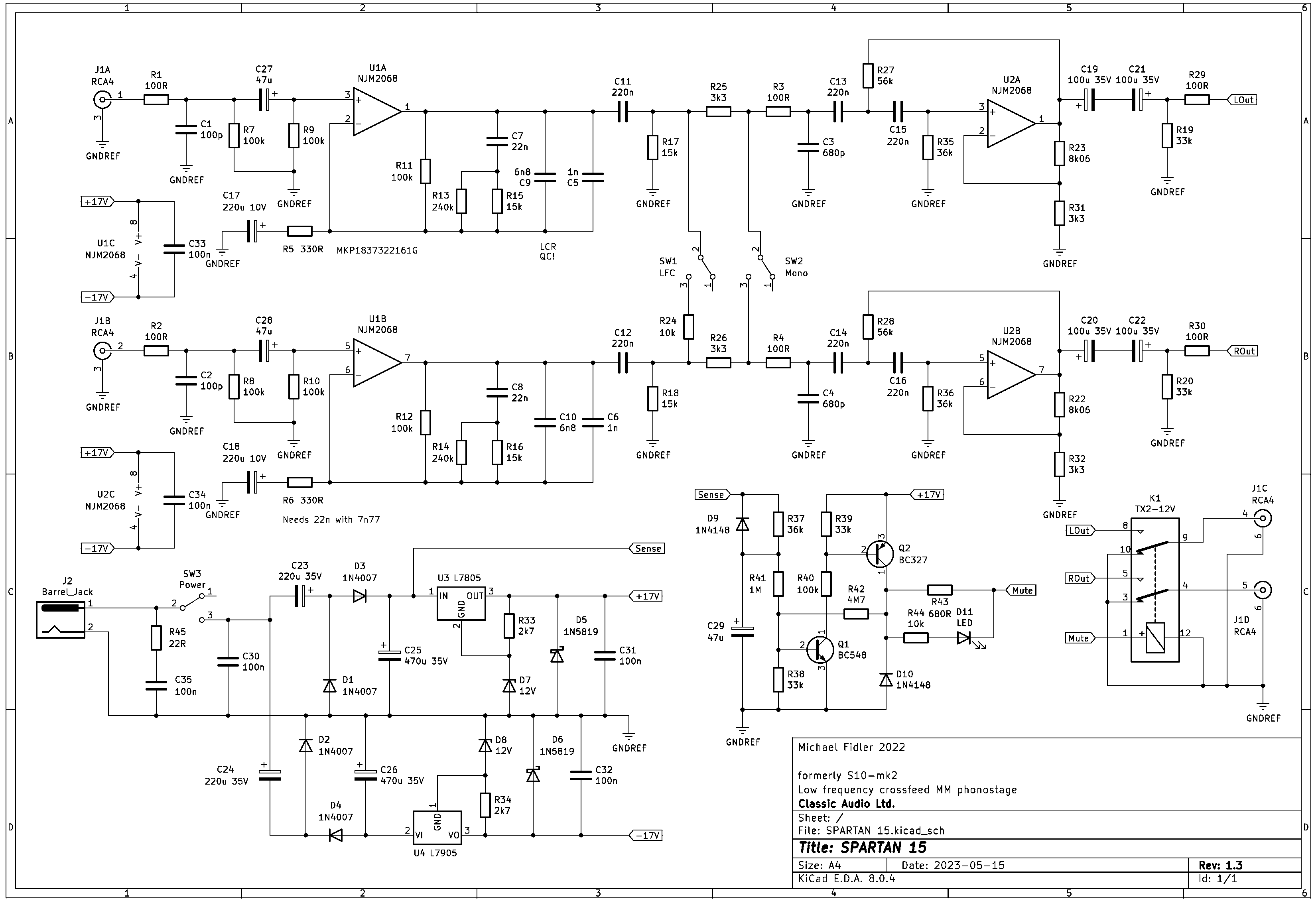 SPARTAN 15 MKII Moving Magnet Phono Stage by Michael Fidler - Michael ...